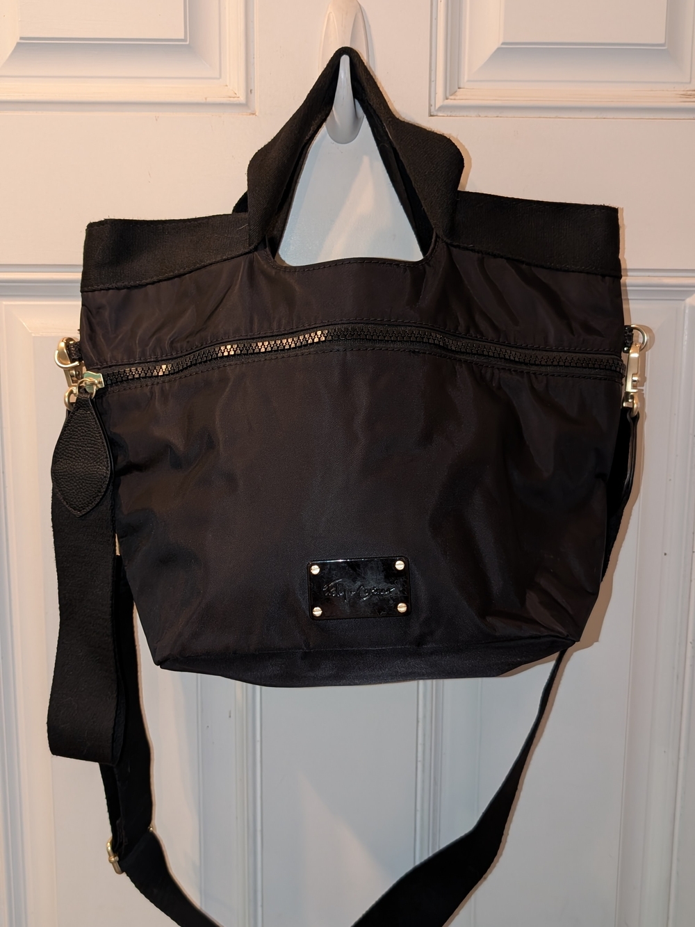 Foley + Corinna Black Nylon Tote Crossbody Bag
